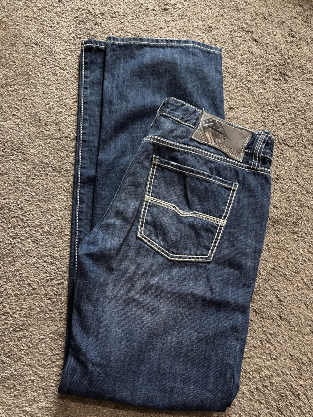 Rock & Roll Cowboy Bootcut Men's Jeans with Contrast Stitching